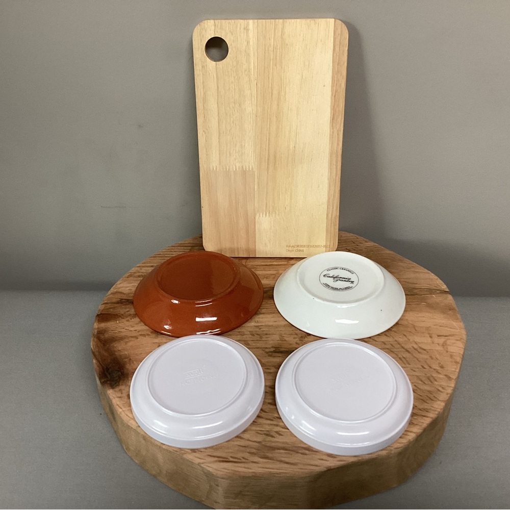 5 Item Bundle - Mini Cheese Board - Ceramic Dishes - Olive Dishes - Like New - Picture 5 of 12